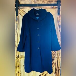 EUC VTG European Wool Coat Blue M/L